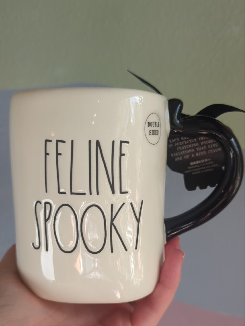 Rae Dunn Halloween "Feline Spooky" Mug with Black Cat NWT - Picture 2 of 4
